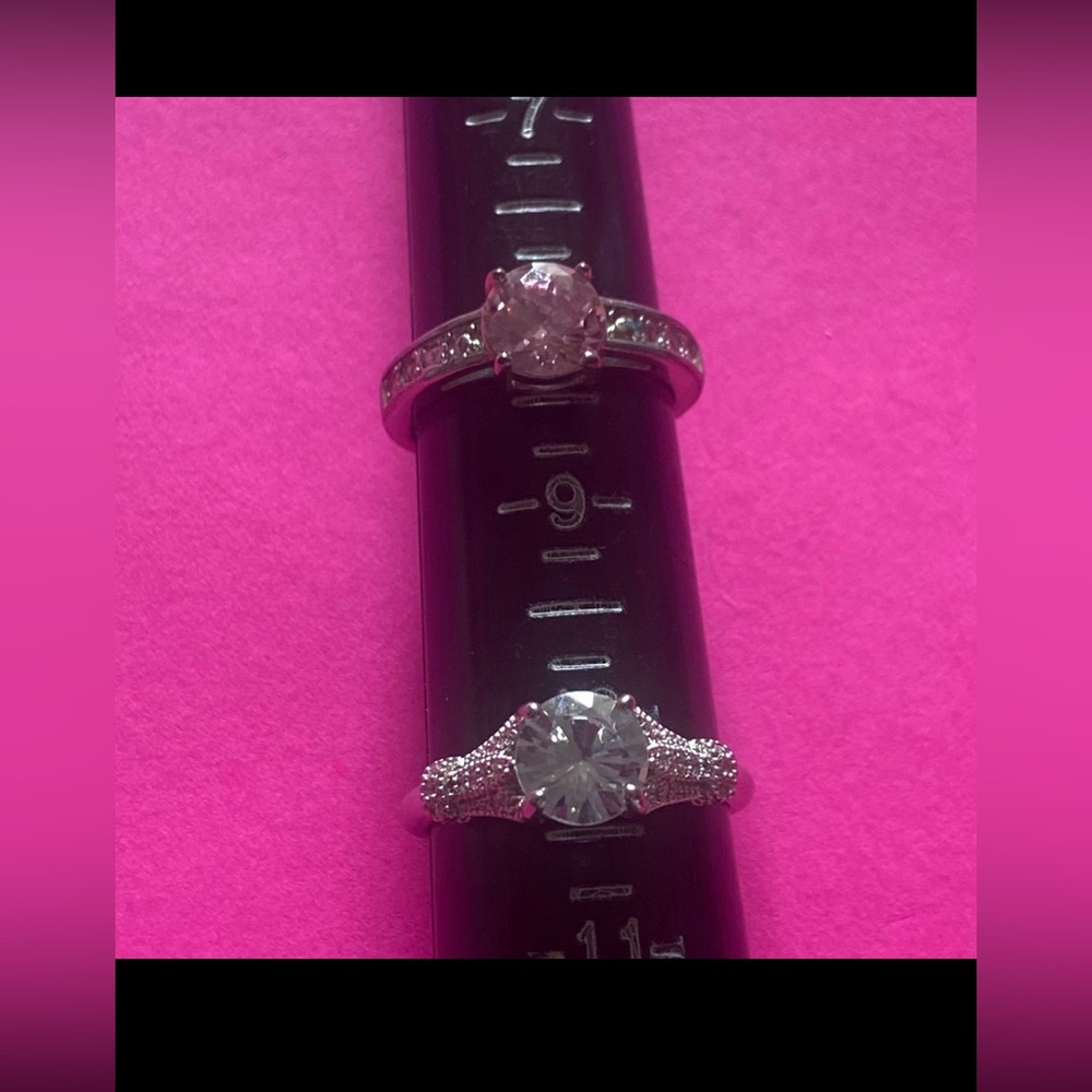 BUNDLE - Pink & Clear Cubic Zirconia Ring Lot